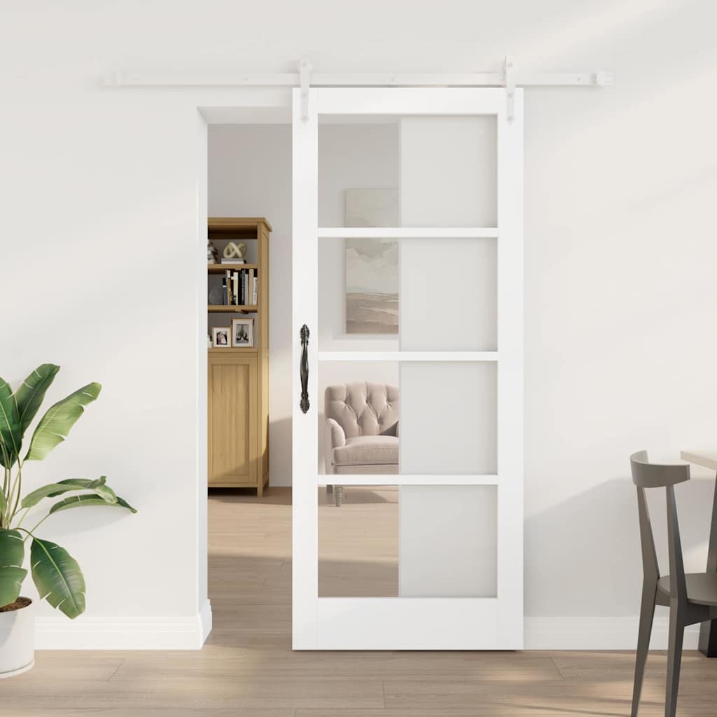 Schuifdeur Massief Grenenhout En Glas Naturel