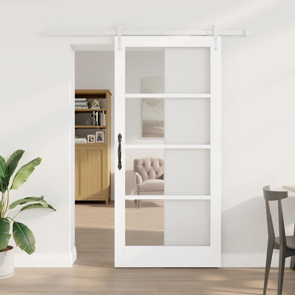 Schuifdeur Massief Grenenhout En Glas Naturel