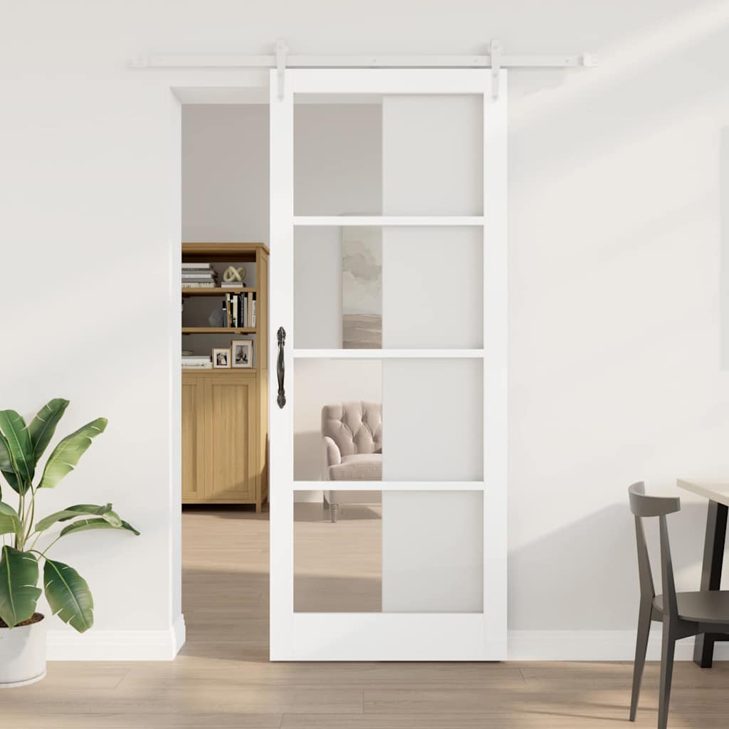 Schuifdeur Massief Grenenhout En Glas Naturel