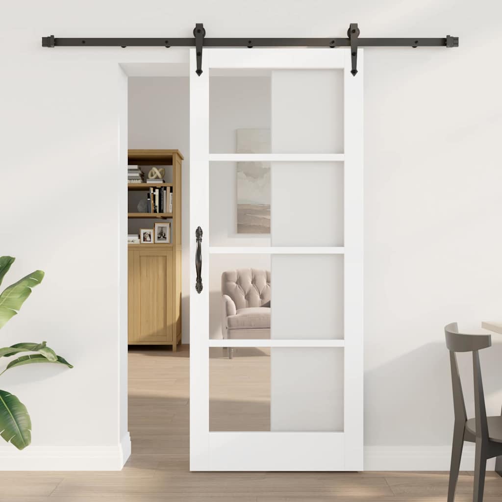 Schuifdeur Massief Grenenhout En Glas Naturel