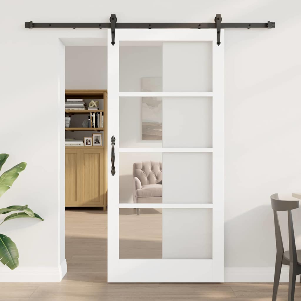 Schuifdeur Massief Grenenhout En Glas Naturel
