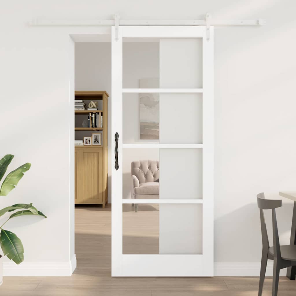 Schuifdeur Massief Grenenhout En Glas Naturel