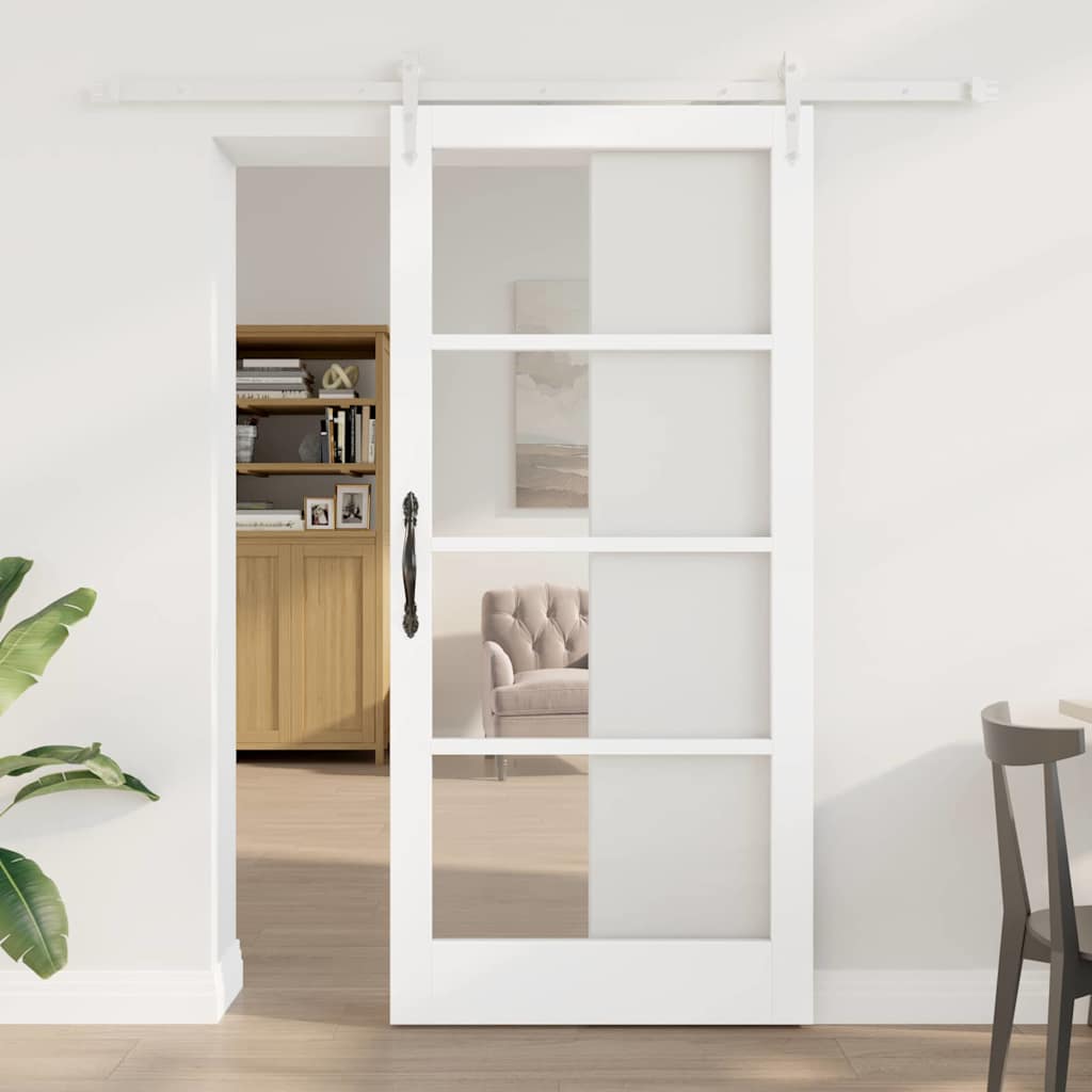 Schuifdeur Massief Grenenhout En Glas Naturel