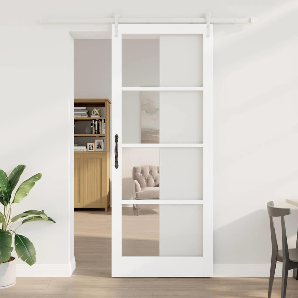 Schuifdeur Massief Grenenhout En Glas Naturel