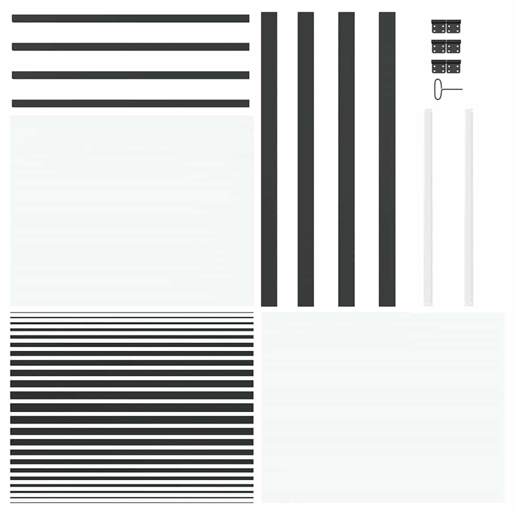 Glazen Deur 93 X 3,5 X 201,5 Cm Aluminium