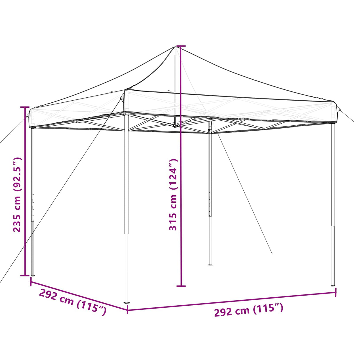 Partytent 292 X 292 X 315 Cm Oxford Stof