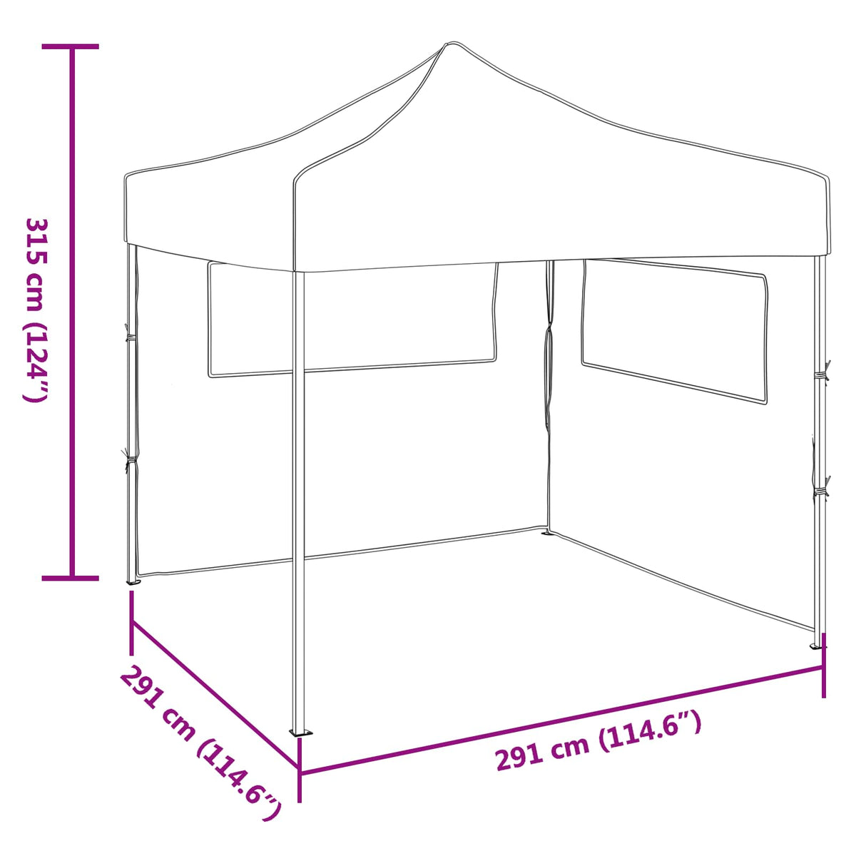Partytent 291 X 291 X 315 Cm Oxford Stof