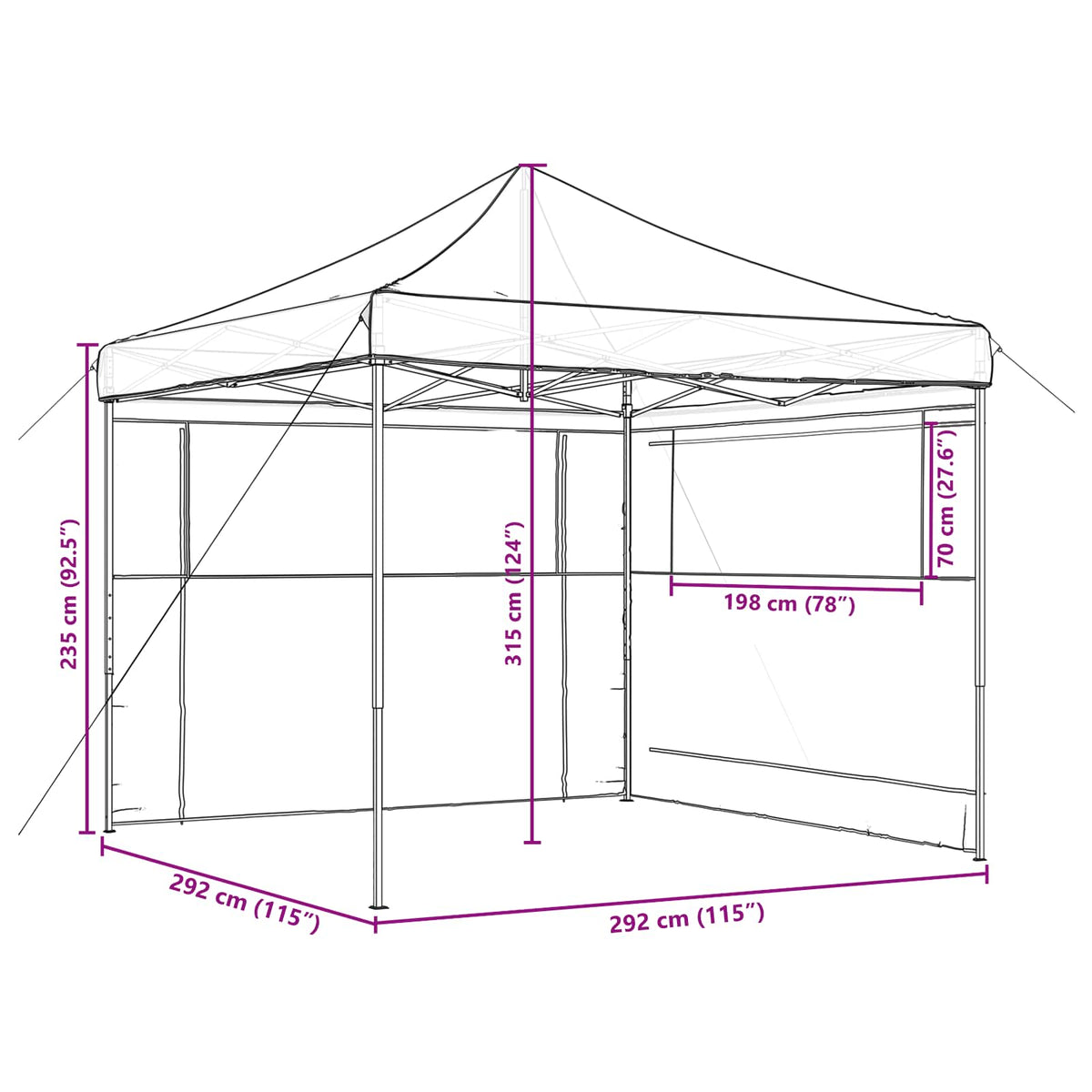 Partytent 292 X 292 X 315 Cm Oxford Stof