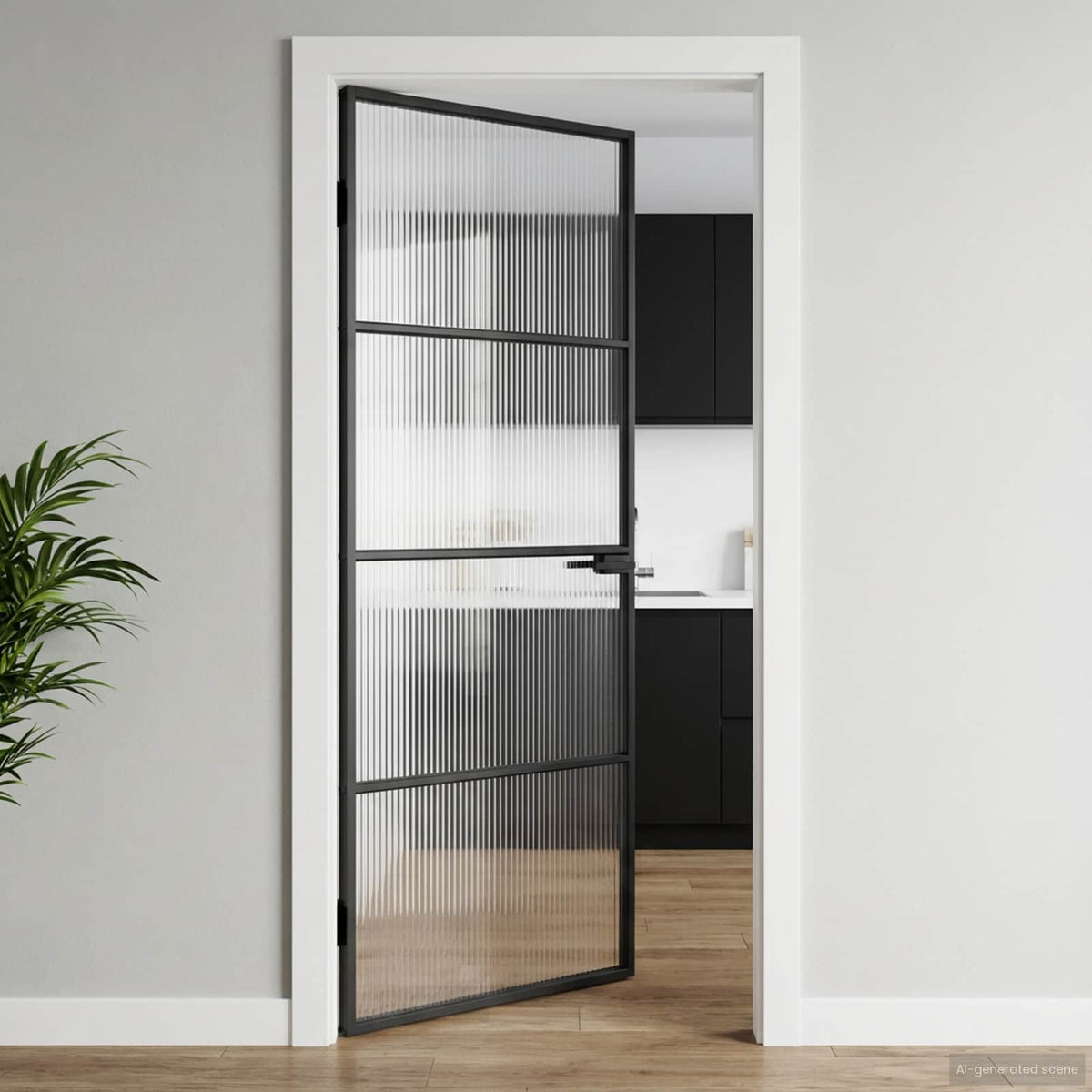Schuifdeur Helder Esg-Glas En Aluminium Kleurig