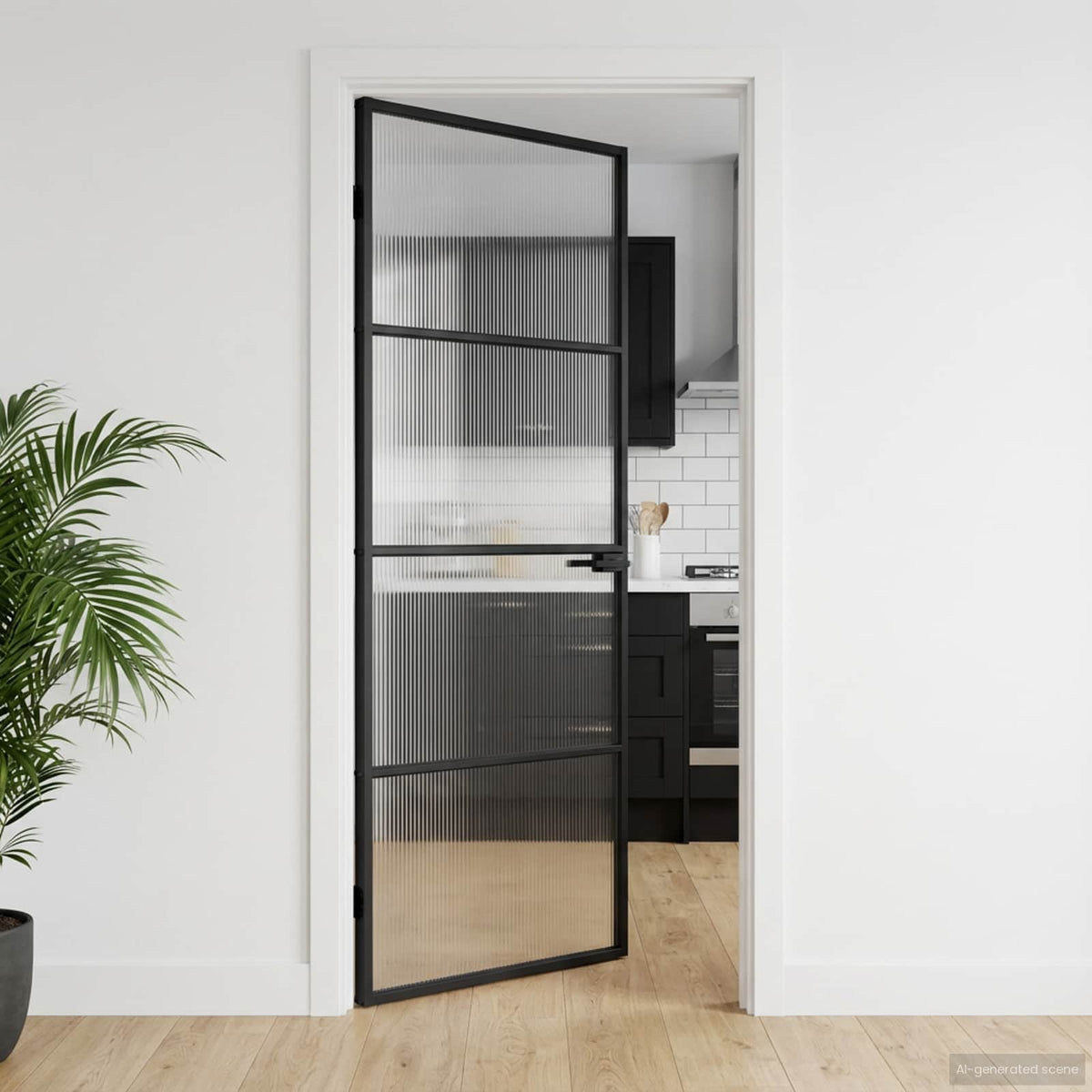 Schuifdeur Helder Esg-Glas En Aluminium Kleurig