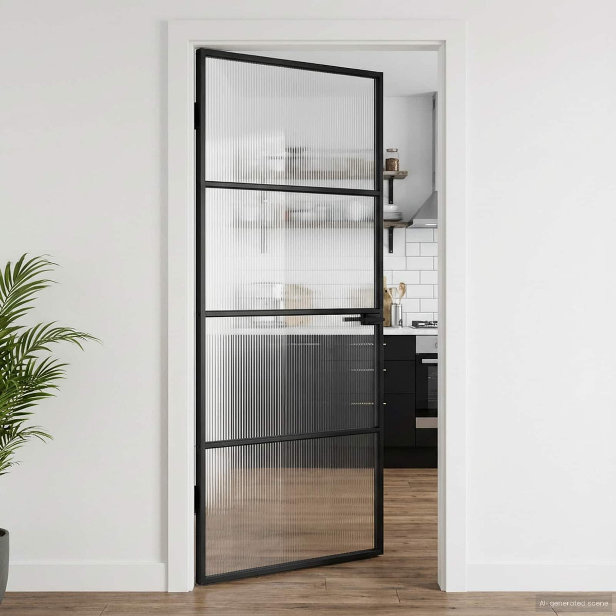 Schuifdeur Helder Esg-Glas En Aluminium Kleurig