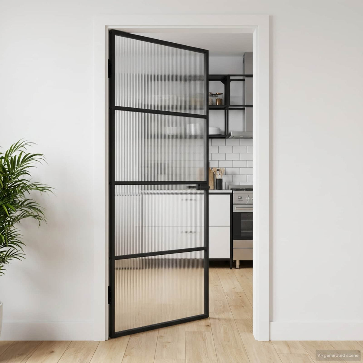 Schuifdeur Helder Esg-Glas En Aluminium Kleurig
