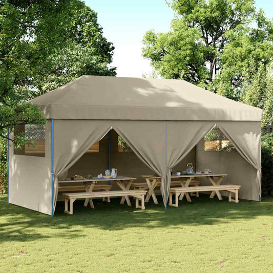 Partytent Pop-Up 580 X 292 X 315 Cm Taupe Oxford Stof
