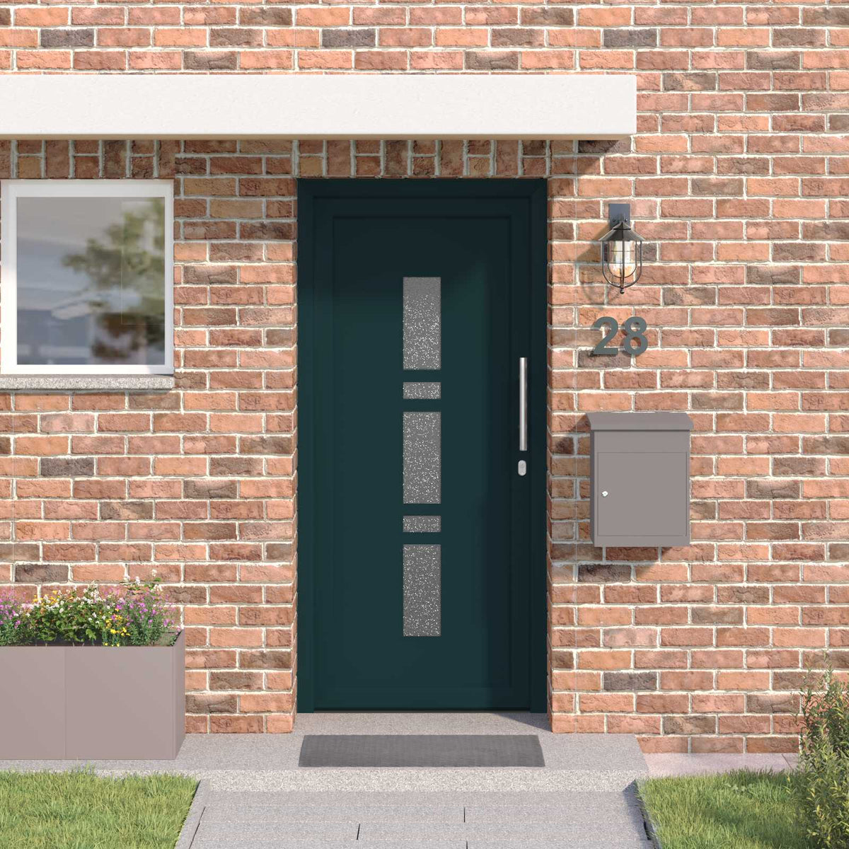 Voordeur Pvc Antraciet