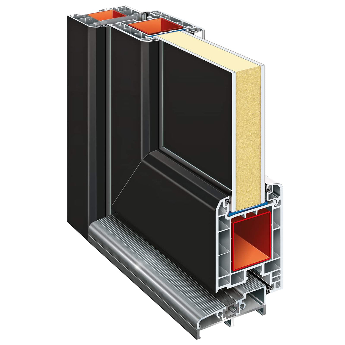 Voordeur Pvc Antraciet