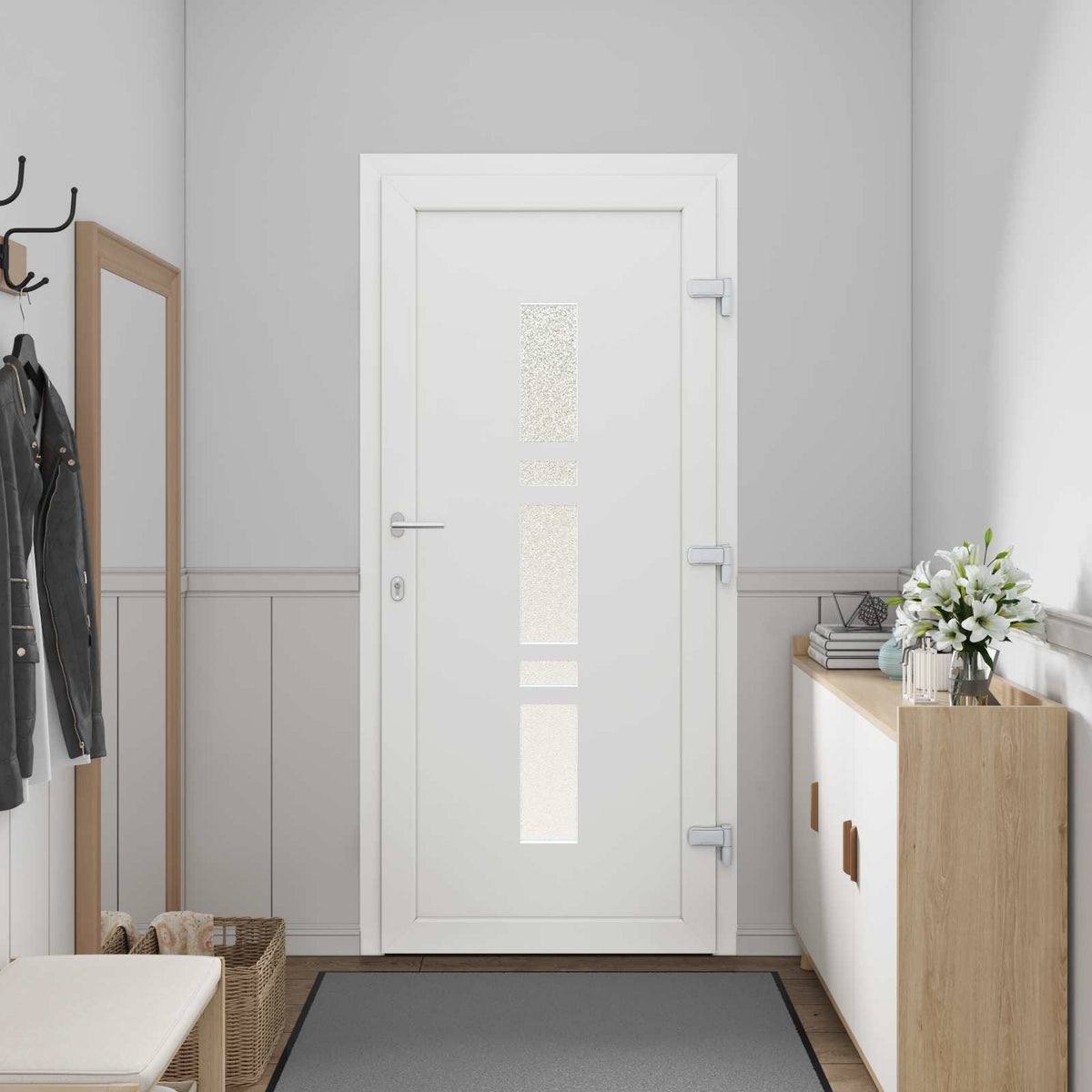 Voordeur Pvc Antraciet