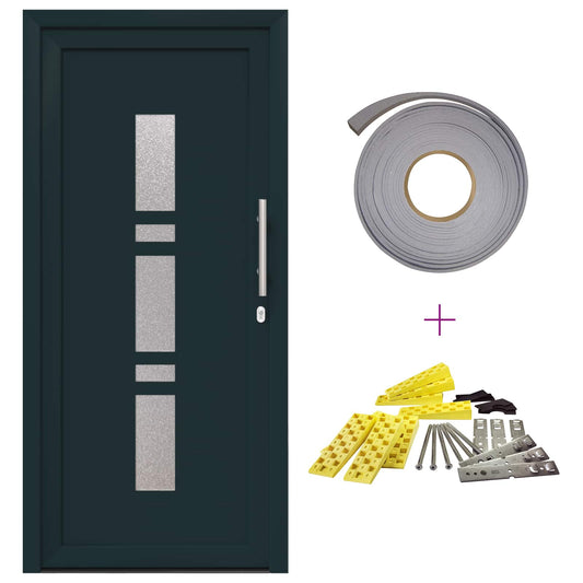 Voordeur Pvc Antraciet