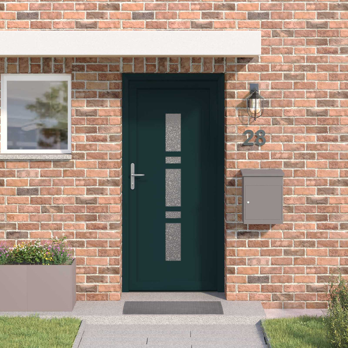 Voordeur Pvc Antraciet