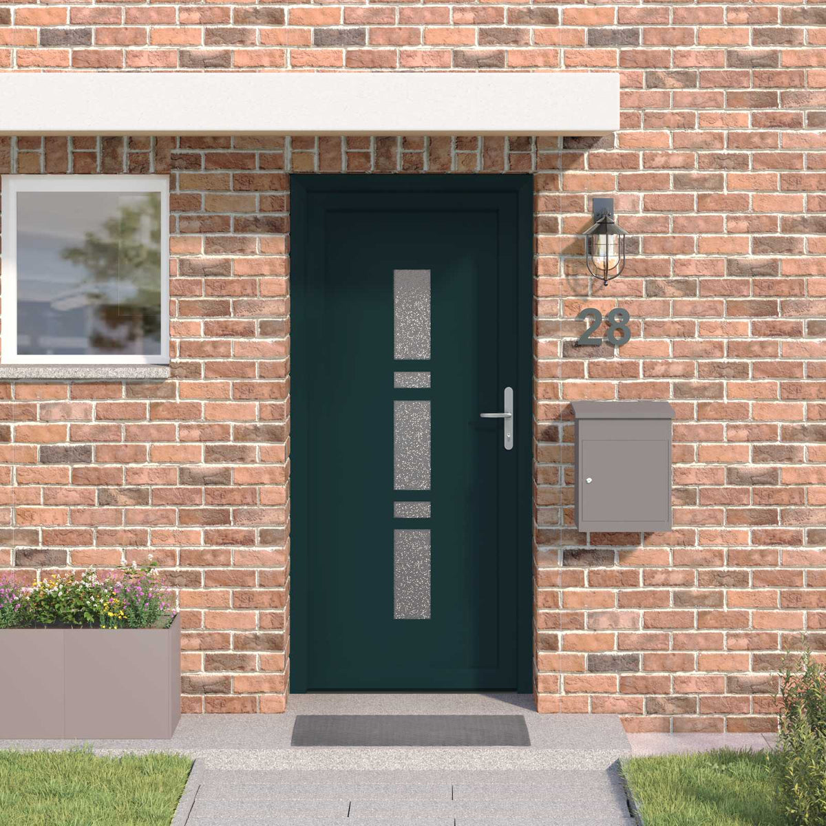 Voordeur Pvc Antraciet